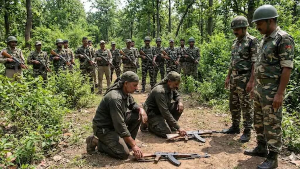 सुरक्षा बलों की बड़ी सफलता: 25 लाख का इनामी नक्सली विकास सहित 15 ने डाले हथियार