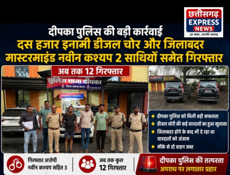 दस हजार इनामी डीजल चोर और जिलाबदर मास्टरमाइंड नवीन कश्यप 2 साथियों समेत गिरफ्तार